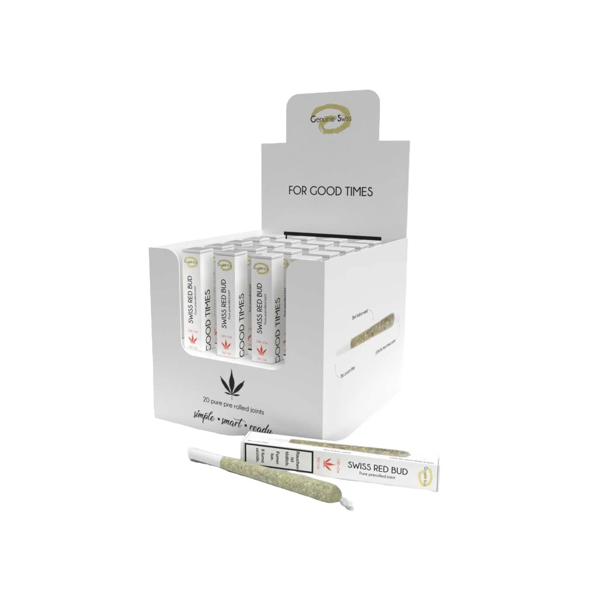 Pre Rolled Joint Party Box Swiss Red Bud