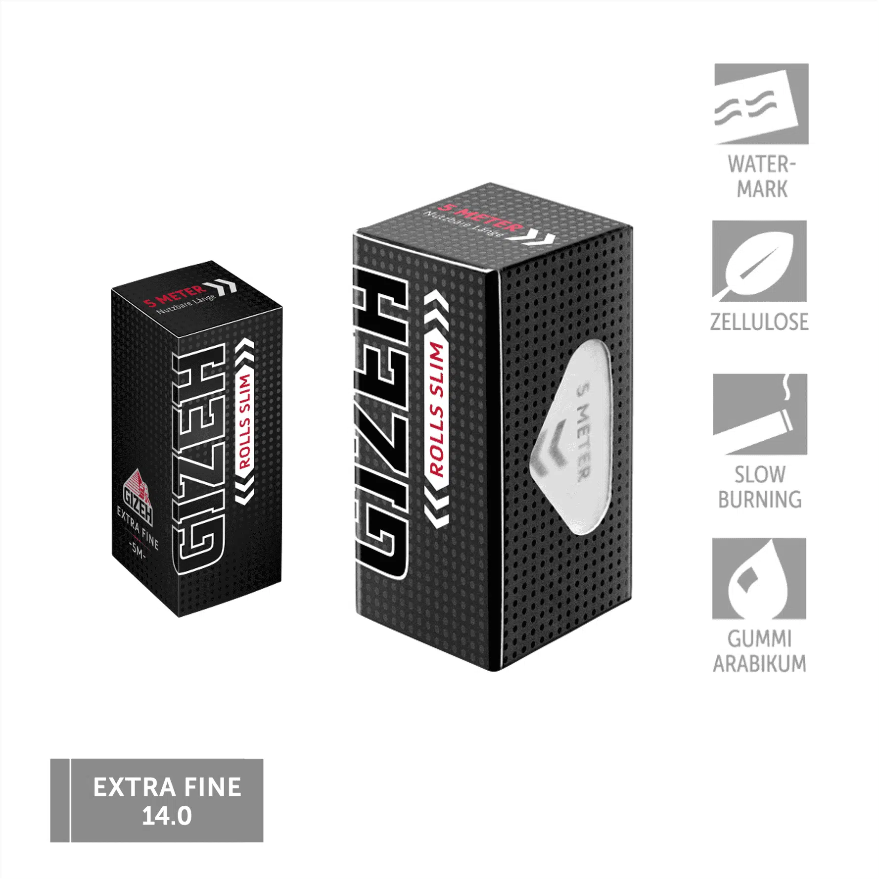 GIZEH Black Rolls 5 meter Produktbild
