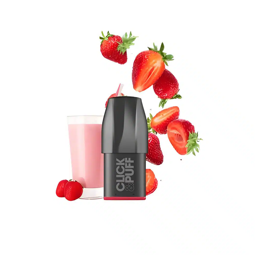 X Bar Vape Pod Milkshake Strawberry Kartusche Click & Puff nikotinfrei