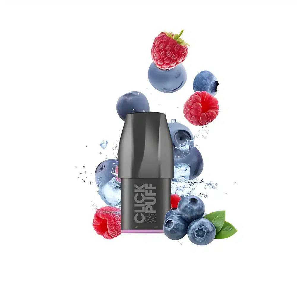 X Bar Vape Pod Raspberry Blueberry Kartusche Click & Puff nikotinfrei
