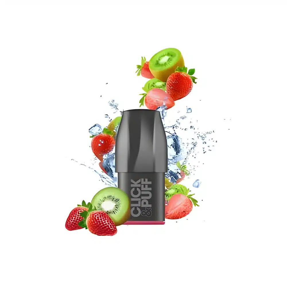 X Bar Vape Pod Strawberry Kiwi Kartusche Click & Puff nikotinfrei