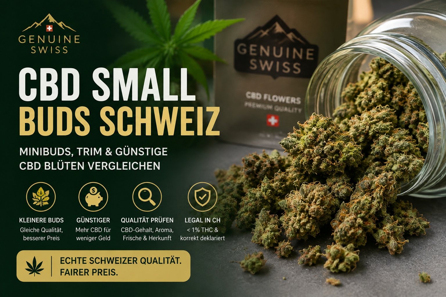 CBD Small Buds Schweiz mit Minibuds, Trim und günstigen CBD Blüten von Genuine Swiss